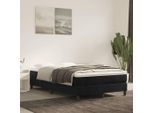 The Living Store Struttura Letto Nera 120X200 Cm In Velluto