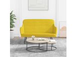 The Living Store Panca Gialla 110X76X80 Cm In Velluto