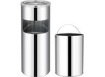 The Living Store Cestino Per Rifiuti Con Posacenere Hotel 30 L In Acciaio Inox