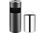 The Living Store Posacenere A Piedistallo 30 L Acciaio Grigio