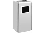 The Living Store Cestino Per Rifiuti Con Posacenere Hotel 45 L In Acciaio Inox