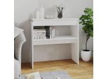 The Living Store Tavolo Consolle Bianco 80X30X80 Cm In Materiale Ligneo