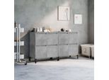 The Living Store Credenze 2 Pz. Grigio Cemento 60X35X70 Cm Materiale A Base Di Legno