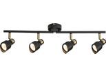 Plafoniera Nera E Oro Quattro Faretti Mobili 4Xgu10 25W Lilou Rabalux