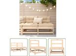 The Living Store Divano Da Giardino 2 Pezzi. Legno Di Pino Massiccio