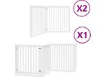 Vidaxl Cancelletto Per Cani A 8 Pezzi Con Porta Pieghevole Bianco 640 Cm Legno Di Pioppo
