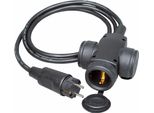 Spina/Presa Con Contatto Di Terra, IP44, A 3 Vie, 3X1,5Mm², 1,5M, Nero