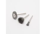 Set Di Spazzole In Acciaio – Set Di 3 Spazzole In Filo D'acciaio Con Perno Di Fissaggio Ø 3,1 Mm – Max. 28.000 Giri/Min – Adatte Per Trapani A Disco Midi 10362 E Maxi 10363 – Spazzole Di Pulizia E Levigatura Per Lavori Di Precisione – Unità Di Vendita: 1 Set [10125-01]