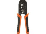 Pinza Crimpatrice Con Funzione Di Taglio E Spellatura Per Connettori Modulari – Adatta Per RJ11, RJ12 E RJ45 (6 Poli E 8 Poli) – Pinza Crimpatrice Multifunzionale In Acciaio Temprato – Impugnatura In Gomma – Lunghezza 190 Mm – Unità Di Vendita: 1 Pezzo [10179]