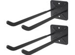 Set Di 2 Staffe Da Parete Maclean Per Attrezzi Ruote Scale Bici Acciaio Carico Massimo 70Kg