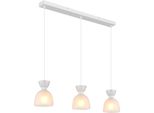 Lampada A Sospensione, Metallo, Vetro, Bianco, Altezza Accorciabile, L 56 Cm