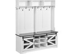 Appendiabiti Con Panca In Legno - 12 Ganci - Ingresso - Scarpiera - Stile Di Arredamento Funzionale