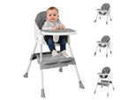 Fch Seggiolone Bambino 2 In 1 Reclinabile E Pieghevole Seggiolone Per Bambini In Crescita Con Seggiolino Sedia Per Bambini Con Cintura Di Sicurezza, Grigio