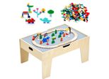Tavolo Attività Vevor, 290 Blocchi Da Costruzione E Set Ferroviario In Legno Da 30 Pezzi, Ferrovia, Veicoli, Binari E Accessori, Tavolo Da Gioco In Legno Per Bambini Con Area Di Stoccaggio Per Bambini A Partire Dai 3 Anni Di Età