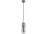 Lampada A Sospensione, Metallo, Cappuccino, Vetro Fumé, H 120 Cm