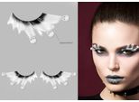 Halloween Scheletro Teschio Ciglia Accessorio Nero Bianco Spaventoso Makeup Costume Party Look Dettagliato, Colore: Bianco
