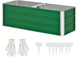 Aiuola Rialzata In Acciaio Da Giardino Con Fioriera Con Guanti, Verde, 125X47X40Cm