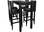 Set Bar Tavolo Bar Con 4 Sgabelli Bar Nero