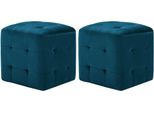 Vidaxl Pouf 2 Pz. Tessuto Di Velluto Blu 30X30X30 Cm - Pouf Di Seduta - Pouf Di Seduta - Pouf - Pouf