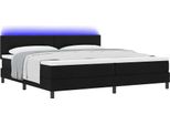 Syfax™ Letto A Molle Con Materasso Con Led Nero 200 X 200 Cm Tessuto