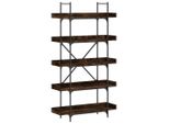 Syfax™ Libreria 5 Ripiani Rovere Fumo 100X33X180,5Cm Legno Multistrato