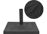 The Living Store Supporto Per Ombrellone In Resina Quadrato Nero 19 Kg