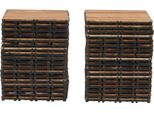 Piastrelle Per Patio In Legno - Piastrelle A Incastro - Confezione Da 36 Pezzi - 30 X 30 Cm - Legno Duro Per Esterni - Caffè