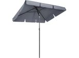 Ombrellone Rettangolare - Ombrellone Da Giardino - Raggio Di 200 Cm - Protezione Uv - Impermeabile - Pieghevole - Palo In Lega Di Zinco - Grigio Scuro