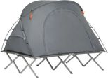 OGS60-L-HG, Letto Tenda Con Tenda, Set Da Campeggio 4 In 1 Con Sacco A Pelo E Accessori, 2 Persone, Grigio