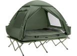 OGS32-L, Set Tenda 4 In 1, Tenda Da Campeggio Per 2 Persone Con Lettino Da Campeggio, Sacco A Pelo, Materassino Gonfiabile E Accessori, Verde