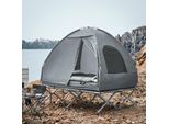 OGS32-L, Set Di Tende Da Campeggio 4 In 1, Tenda Da Campeggio Per 2 Persone Con Lettino Da Campeggio, Sacco A Pelo E Materassino Gonfiabile, Grigio