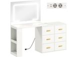 Tavolo Da Toeletta Con Specchio Led Regolabile E Contenitore