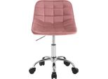 Sedia Da Ufficio In Tessuto - Sedia Girevole - Altezza Regolabile 60-67,5 Cm - Con Rotelle - Girevole A 360° - Senza Braccioli - Seduta Imbottita Con Schienale - Rosa
