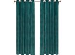 Tende Oscuranti In Velluto - Set Di 2 Tende Ad Occhiello - A Prova Di Luce - 2 X 2,6 M - Per Il Soggiorno/La Camera Da Letto - Verde Scuro