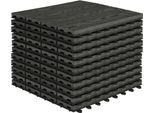 Piastrelle Per Patio In Wpc - Piastrelle A Incastro 30X30 Cm - 11 Pezzi Per 1 M² - Idrorepellenti - Per Balcone/Patio/Giardino - Antracite