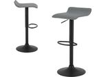 Set Di 2 Sgabelli Da Bar - Sgabello Da Bistrot - Altezza Regolabile - Girevole - - Struttura In Metallo - Altezza Totale 62-84 Cm - Seduta 38,5×39 Cm - Grigio