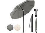 Ombrellone Rotondo Da Balcone E Spiaggia - Ombrellone Da Giardino - 195 Cm - Protezione Uv - Impermeabile - Regolabile In Altezza - Inclinabile A 45° - Grigio Scuro