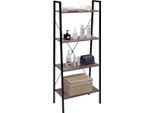 Libreria Bolt Edge - Industriale - 4 Livelli - Nero/Legno - 60×35×148Cm