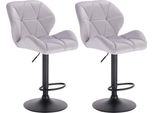 Sgabello Da Bar - Velluto - Grigio Chiaro - Ergonomico - Altezza Regolabile 60-82Cm - Sedia Da Cucina - 1 Pezzo