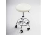 Sgabello Da Bar Moderno - Sedia Girevole E Regolabile In Altezza - Con Schienale - 5 Ruote - 150 Kg - Seduta Ø 33 Cm - Altezza 45-57 Cm - Grigio Chiaro