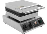 Ferro Per Waffle Commerciale - Apparecchio Elettrico Da Tavolo - 1750 W - Piastre Antiaderenti - Timer 0-5 Min - Spina Ue - Argento/Nero