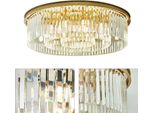 Plafoniera Moderna In Cristallo - Lampada Piatta Da Superficie - Corpo In Ferro - 220 V Ac - Non Dimmerabile - Lampadina Non Inclusa - Flusso Luminoso 60-249 Lm