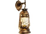 Lampada Da Parete - Lanterna Dal Design Retrò - Dimmerabile - 110 V Ac - Ferro - Senza Lampadina - Montaggio A Parete - Giallo-Bronzo