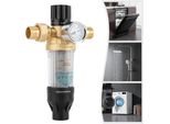 Filtro Acqua - Prefiltro In Linea Per Sedimenti - Riutilizzabile - Manometro 1,27 Cm - Per Acqua Di Pozzo E Di Rubinetto - Bianco