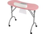 Tavolo Per Manicure - Tavolo Per Unghie Pieghevole - Portatile - Con Rotelle - Aspirazione Della Polvere Integrata - Borsa Per Il Trasporto - Rosa