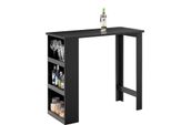 Tavolo Da Bar Per Cucina FWT17-II - Tavolo Alto Da Banco/Pranzo - Con 3 Ripiani - 112×106×57 Cm - Nero