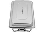 Scaldavivande - Chafing Dish 9 L - Acciaio Inox - Telaio Pieghevole - A Libera Installazione - 62×34×31 Cm - Argento