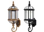 Lampada Da Parete Vintage - Lampada Da Parete E27 - Vetro Trasparente - Luce Alta E Bassa - 220 V - Compatibile Con I Led - Lampadina Non Inclusa - Marrone Con Paralume Nero
