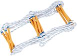 Scala Di Emergenza A Corda Per L'evacuazione - Scala Di Salvataggio/Arrampicata Portatile - Altezza 3,8 M - Larghezza 30 Cm - Portata 100/120 Kg - Pieghevole - Colore Blu/Bianco/Giallo