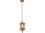 Lampada A Sospensione Vintage Per Esterni - Catena A Sospensione - IP44 - E27 - 90-260 V Ac - Senza Lampadina - Alluminio Pressofuso E Vetro - Cachi Scuro